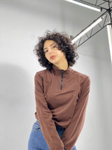 High Neck Zip- Shirt